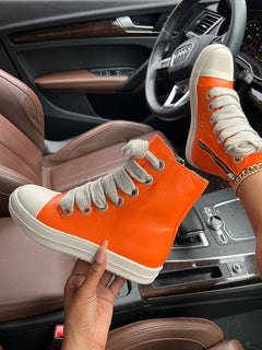 Limited Edition PU High-Top Jumbo Lace Sneakers (Pre-Order)