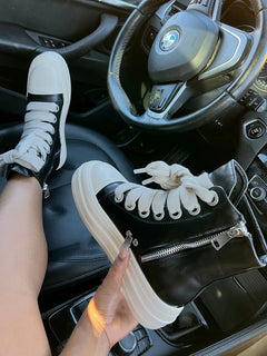 Limited Edition PU High-Top Jumbo Lace Sneakers (Pre-Order)