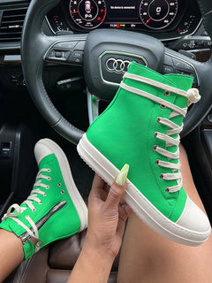 She Know She A Ten PU Side Zipper High-Top Sneaker (Pre-Order)