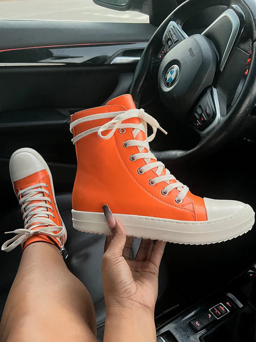 She Know She A Ten PU Side Zipper High-Top Sneaker (Pre-Order)