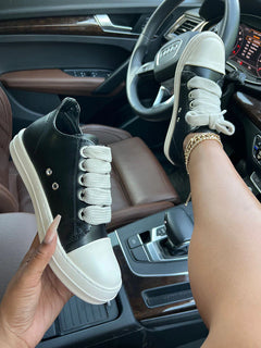 Limited Edition PU Jumbo Lace Low Top Sneakers (Pre-Order)