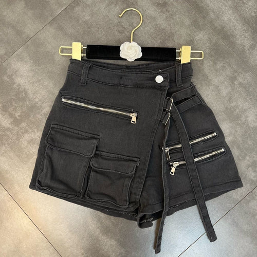 Kyla Denim Utility Cargo Shorts (Pre-Order)