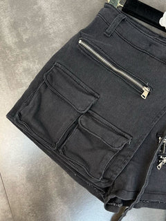 Kyla Denim Utility Cargo Shorts (Pre-Order)