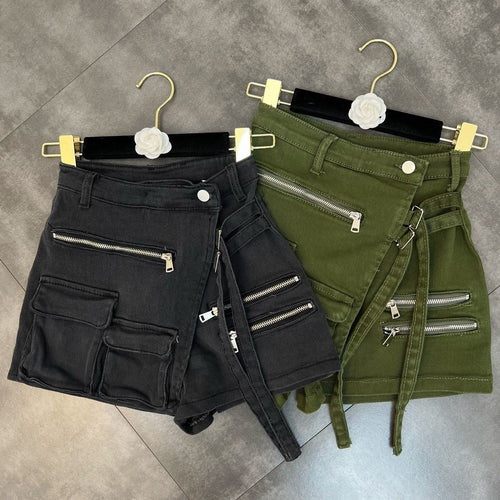 Kyla Denim Utility Cargo Shorts (Pre-Order)