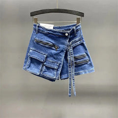 Kyla Denim Utility Cargo Shorts (Pre-Order)