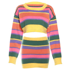True Colors Knit Sweater Skirt Set
