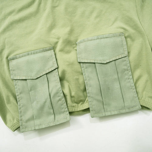 Short Sleeve Cargo Pocket Cropped T-Shirt