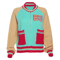 Best In Class Zipper Front Knit Varsity Jacket