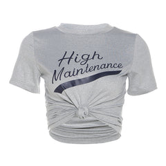 High Maintainece Graphic Print Cropped Tee