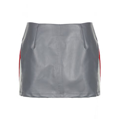 Faux Leather Mini Skirt Set