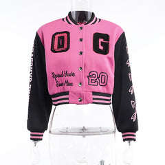 OG Embroidered Cropped Varsity Jacket