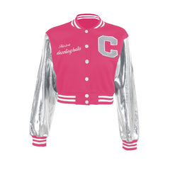 Shining Bright Metallic Embroidered Varsity Jacket