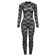 Come Correct Long Sleeve Lace Jumpsuit