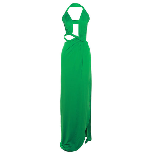Take Me Out Tonight Halter Cutout Backless Maxi Dress