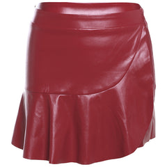 Issa Party High Waist Pleated Faux Leather Mini Skirt