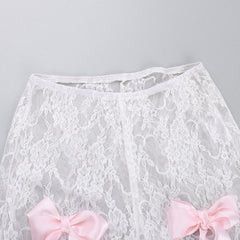 Put A Bow On It Lace High Waist Flare Leggings