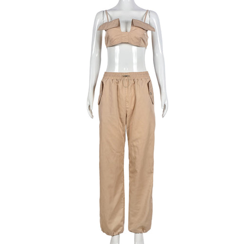 So Coy Drawstring Utility Pant Set