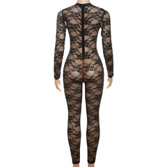 Come Correct Long Sleeve Lace Jumpsuit