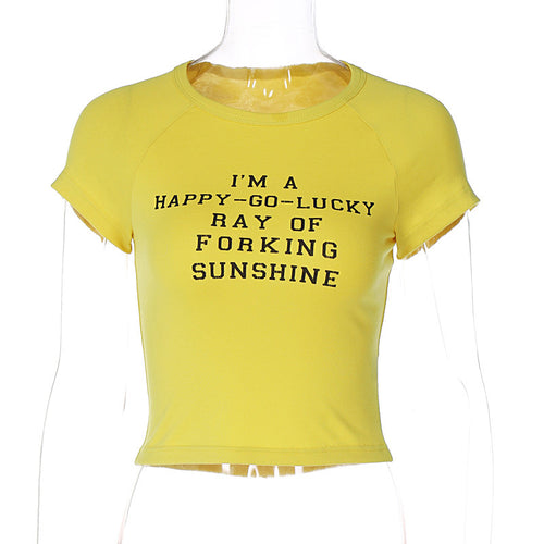 Ray Of Sunshine Graphic Cropped Tee