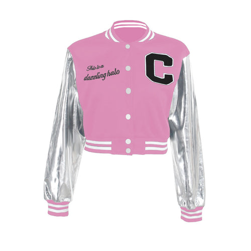 Shining Bright Metallic Embroidered Varsity Jacket