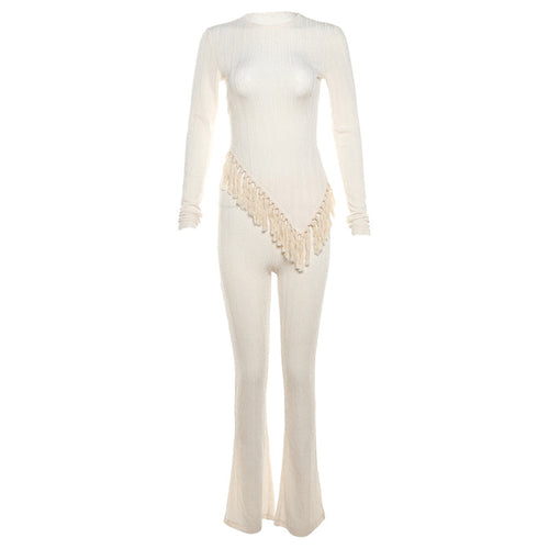 Kelly Long Sleeve Tassel Knit Pant Set