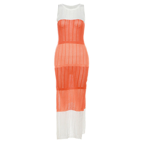 Gloria Crochet Knit Sleeveless Maxi Dress