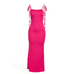 Halter Backless Ruched Maxi Dress