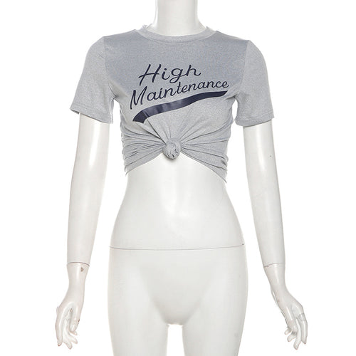 High Maintainece Graphic Print Cropped Tee