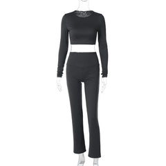 Never Too Much Long Sleeve Flare Legging Pant Set
