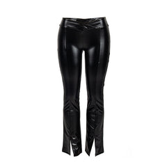 Portia Fitted Bootcut V Cut Faux Leather Pants