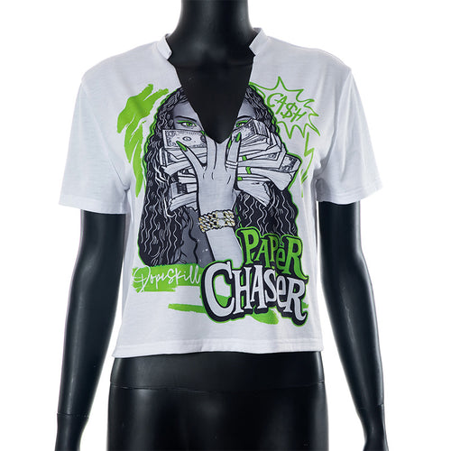 Paper Chaser Graphic Cropped Tee