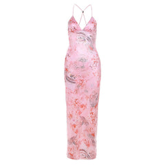 Butterfly Kisses Backless Strappy Maxi Dress