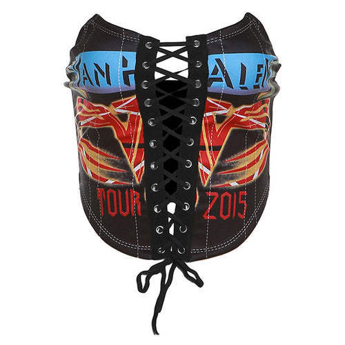 Going On Tour Graphic Lace Up Corset Crop Top