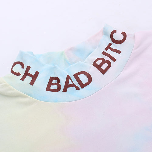 Bad B Graphic Print Cutout Sleeveless Mini T-Shirt Dress