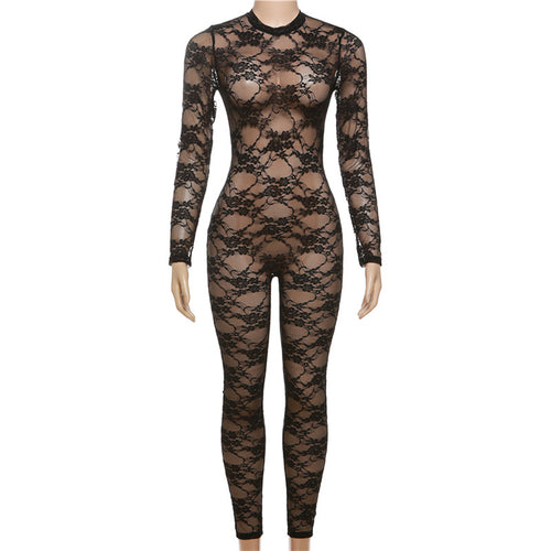 Come Correct Long Sleeve Lace Jumpsuit