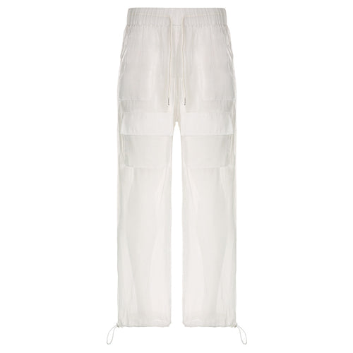 Yara Drawstring High Waist Satin Parachute Pants