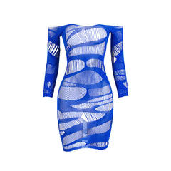 Kierra Long Sleeve Cutout Mesh Mini Dress