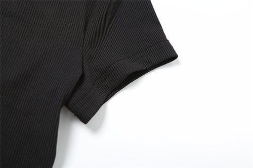 Solid Short Sleeve T-Shirt High Waist Legging Pant Set