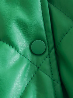 Seeing Green Faux Leather Quilted Jacket