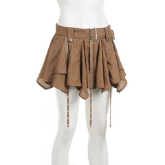 Melrose Belted Ruffle Mini Skirt