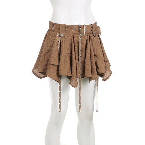 Melrose Belted Ruffle Mini Skirt