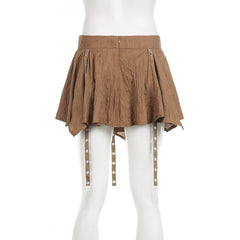 Melrose Belted Ruffle Mini Skirt