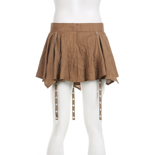 Melrose Belted Ruffle Mini Skirt