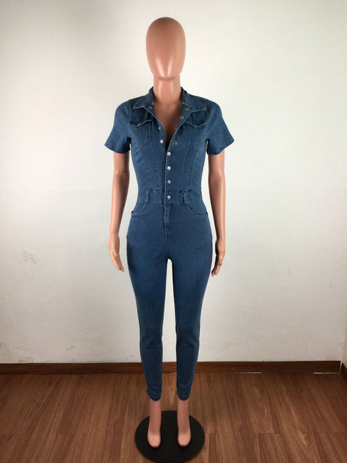 Women Sexy Denim Jumpsuit