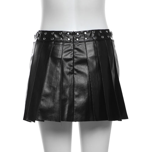 Anything 4 Me Cutout Faux Leather Mini Skirt Set