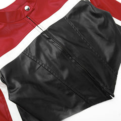 Wild Ride Moto Faux Leather Contrast Cropped Jacket