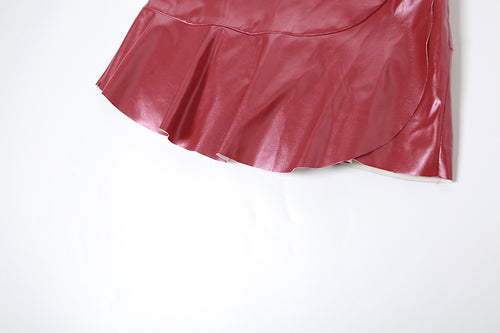 Issa Party High Waist Pleated Faux Leather Mini Skirt