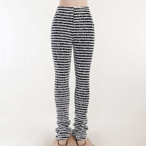 Not So Black And White Knit Flare Pants (Quick Ship)