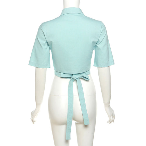 Lory Tie Waist Collared Shirt