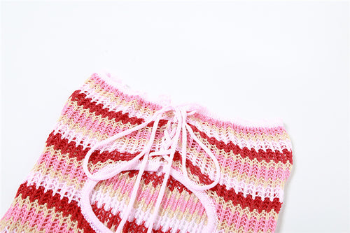 Summer's Not Over Cutout Strapless Crochet Knit Mini Dress